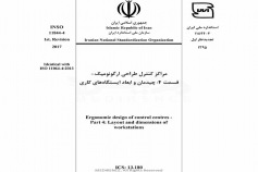 استاندارد مراکز کنترل طراحی ارگونومیک - قسمت ۴: چیدمان و ابعاد ایستگاه های کاری INSO 11844-4