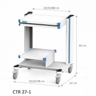 ترالی حمل تجهیزات پزشکی مدل CTR 27-1 شرکت مهندسی پزشکی کارپذیر