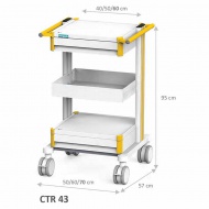 ترالی حمل تجهیزات پزشکی مدل CTR 43 شرکت مهندسی پزشکی کارپذیر