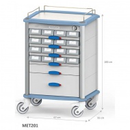 ترالی اورژانس مدل MET 201 شرکت مهندسی پزشکی کارپذیر