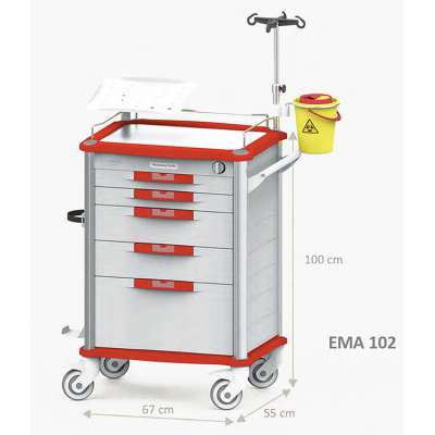 ترالی اورژانس مدل EMA 102 شرکت مهندسی پزشکی کارپذیر